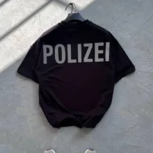 تیشرت مشکی طرح نوشته  POLIZEI