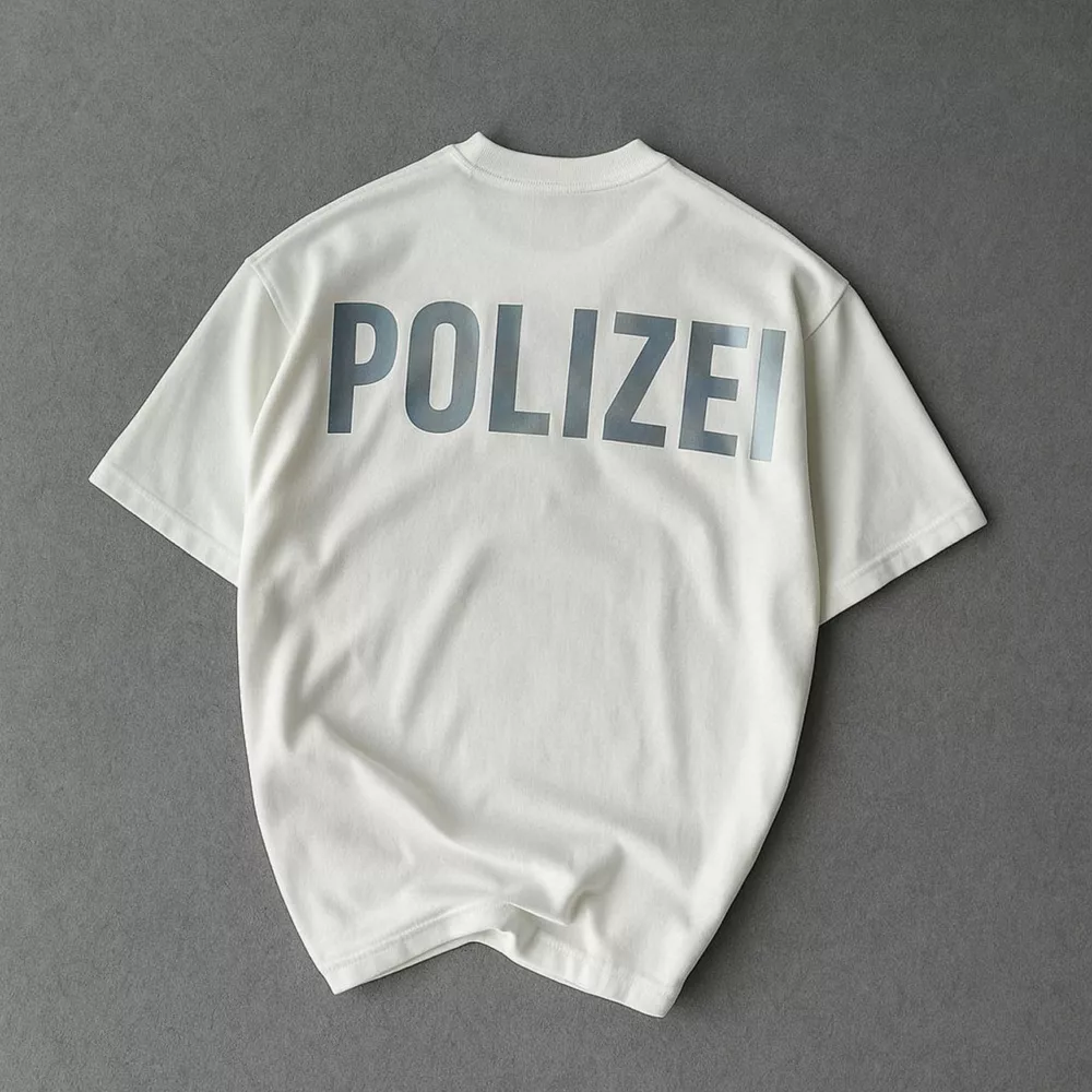 تیشرت سفید  طرح نوشته  POLIZEI
