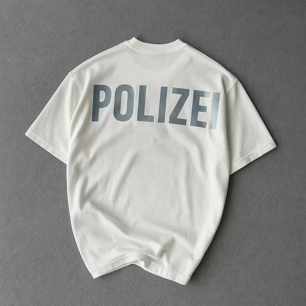 تیشرت سفید  طرح نوشته  POLIZEI