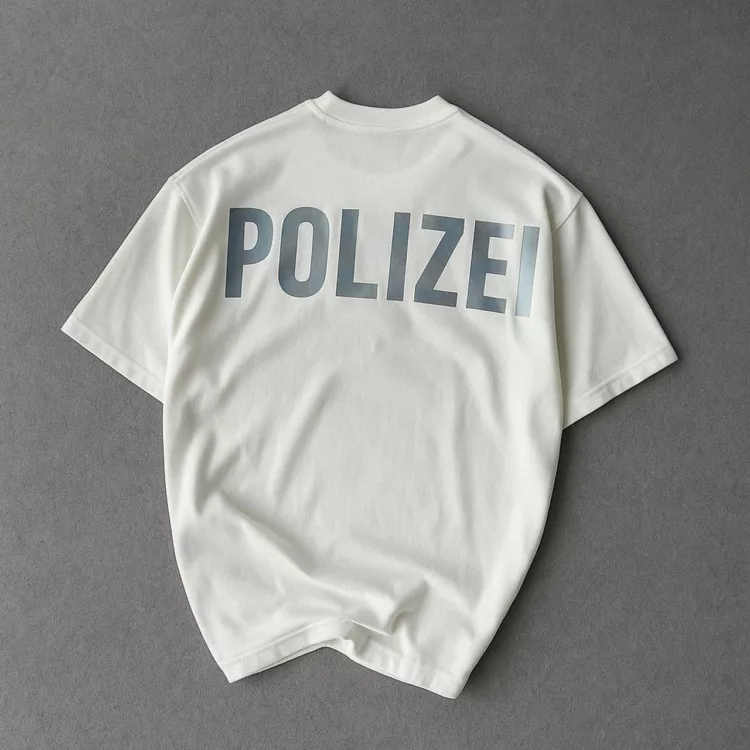 تیشرت سفید  طرح نوشته  POLIZEI