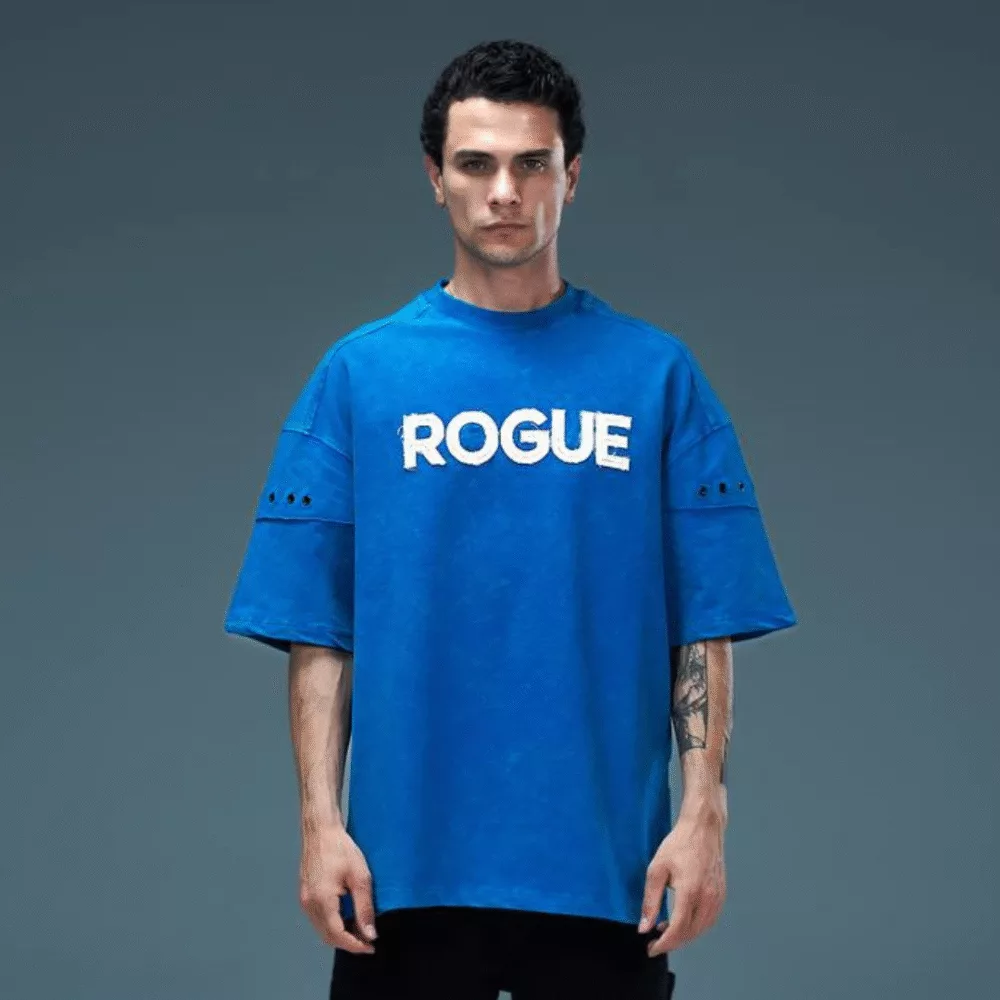 تیشرت مدل rogue برند essence of life رنگ آبی کاربنی