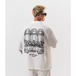 پیراهن مدل  شام اخر برند ریسپایر  رنگ سفید