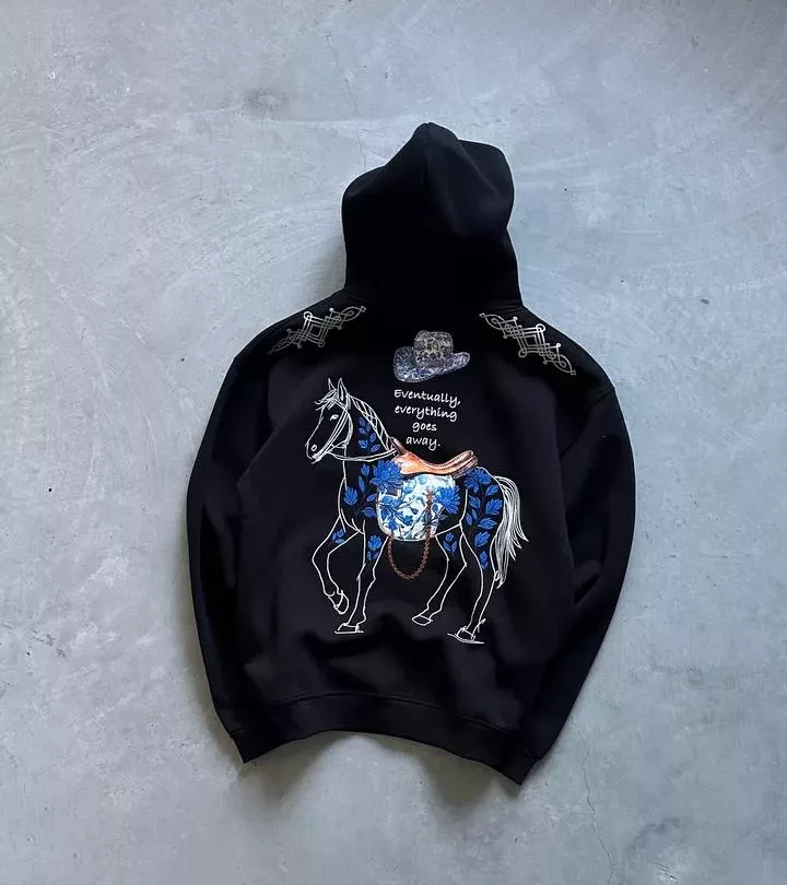 هودی طرح زین  برند SAW رنگ مشکی