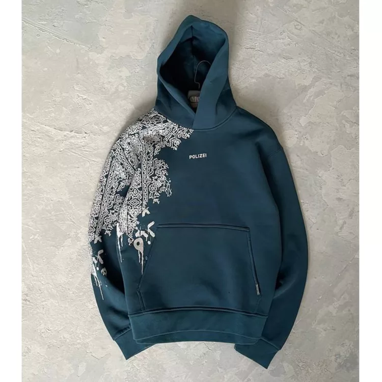 هودی طرح آستین سنتی برند پولیزی رنگ سبز