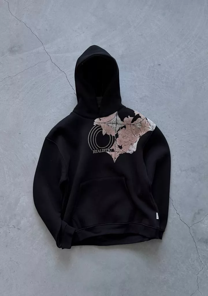 هودی مدل نوشه realistic رنگ مشکی