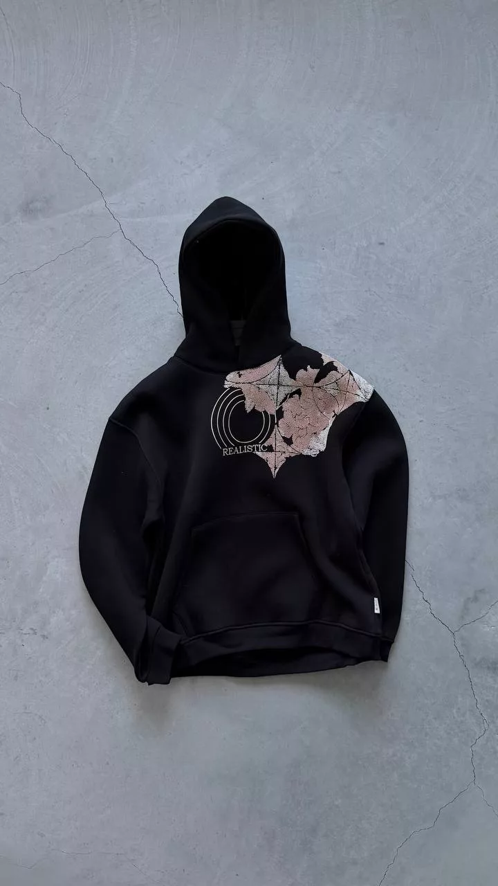 هودی مدل نوشه realistic رنگ مشکی