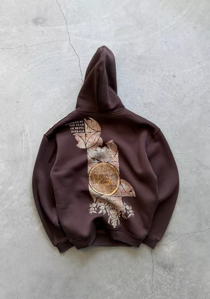 هودی مدل نوشه realistic رنگ قهوه ای