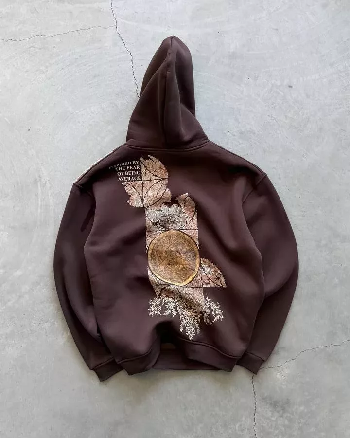 هودی مدل نوشه realistic رنگ قهوه ای