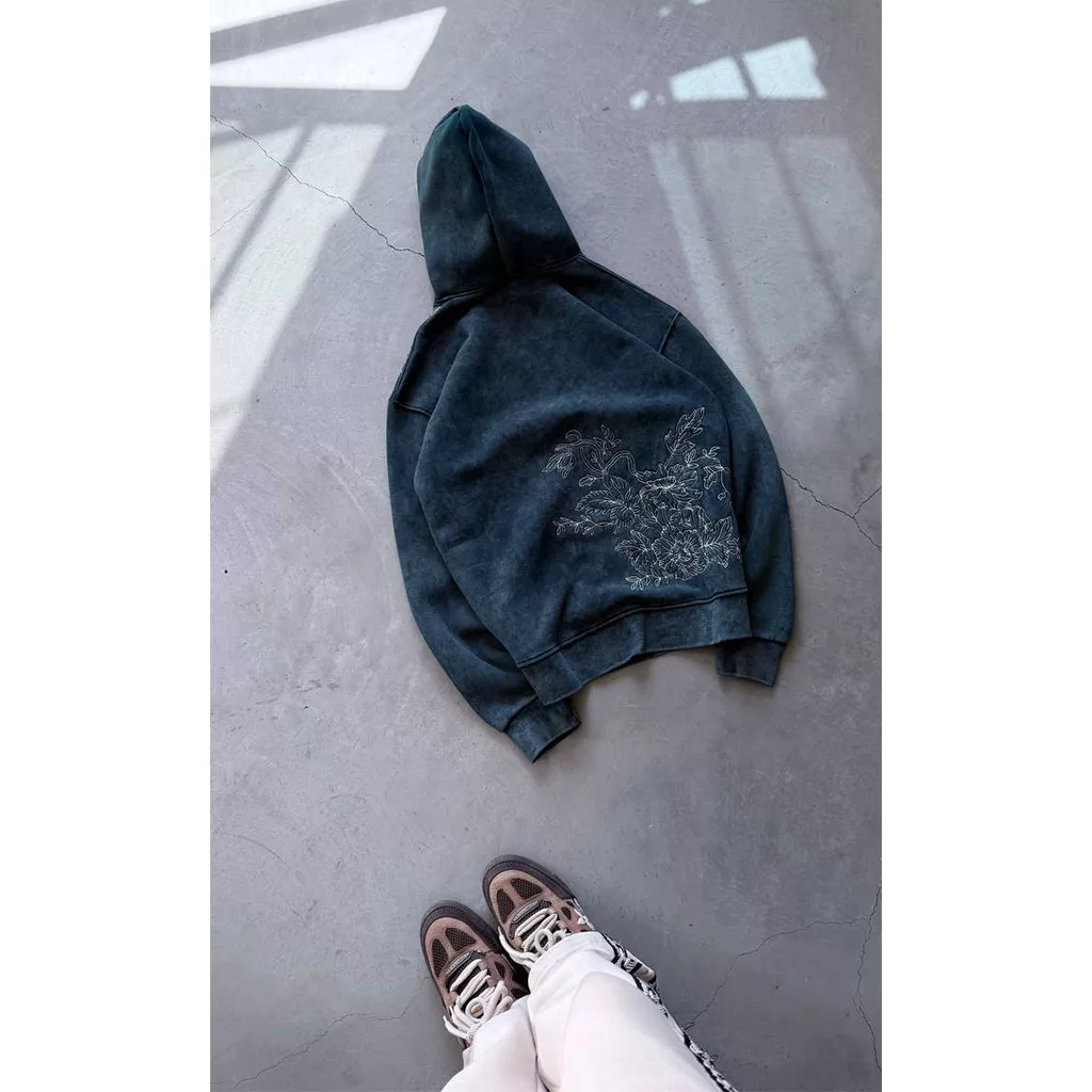 هودی مدل برگ گلدوزی برند پولیزی رنگ سبز