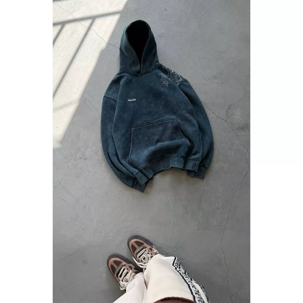 هودی مدل برگ گلدوزی برند پولیزی رنگ سبز