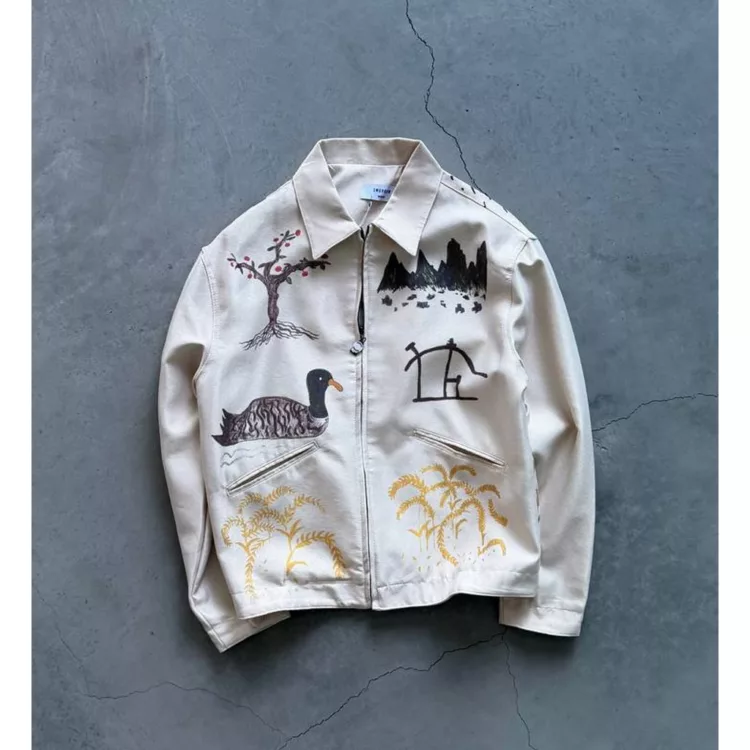 جکت طرح اردک  برند تومارو رنگ کرم