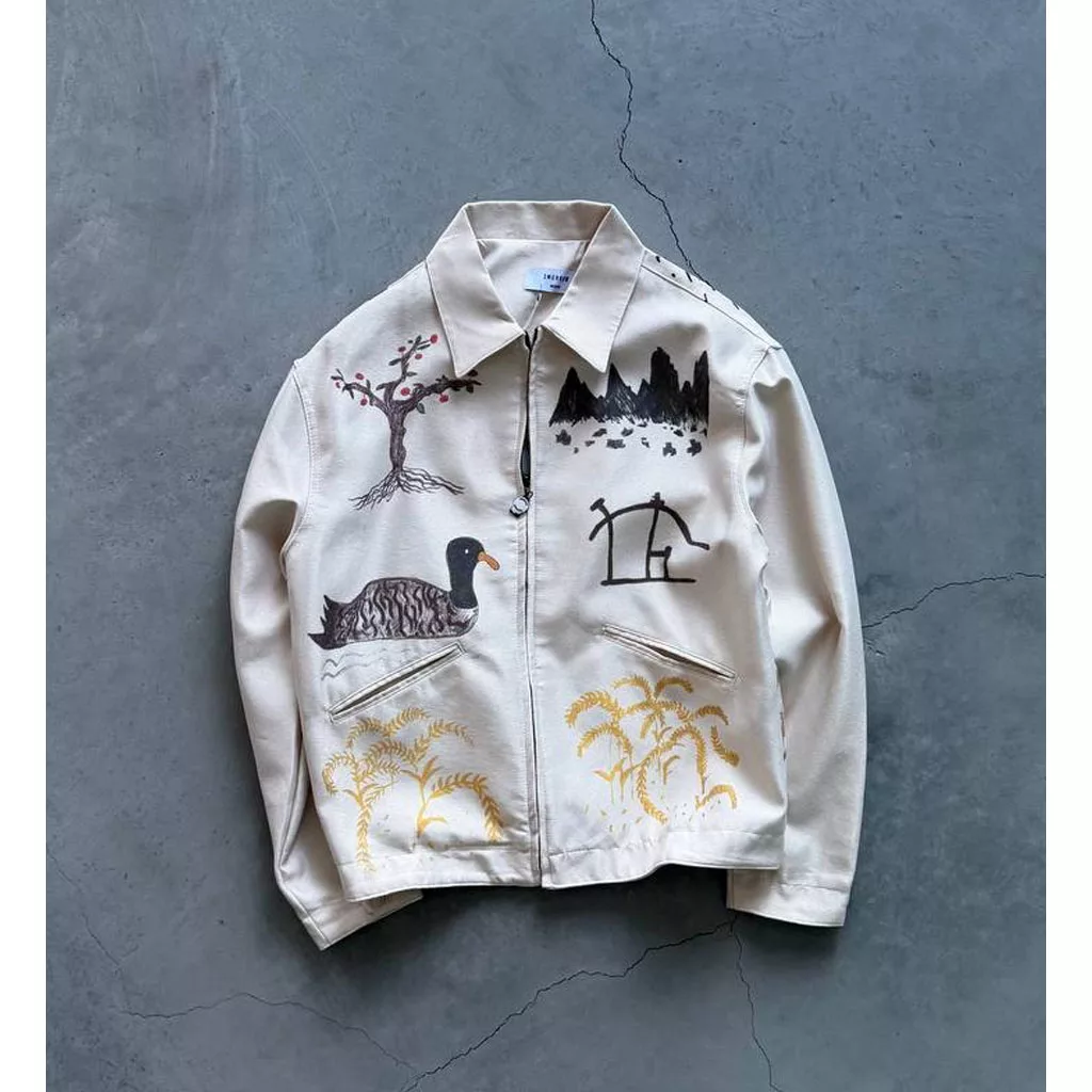 جکت طرح اردک برند تومارو رنگ کرم