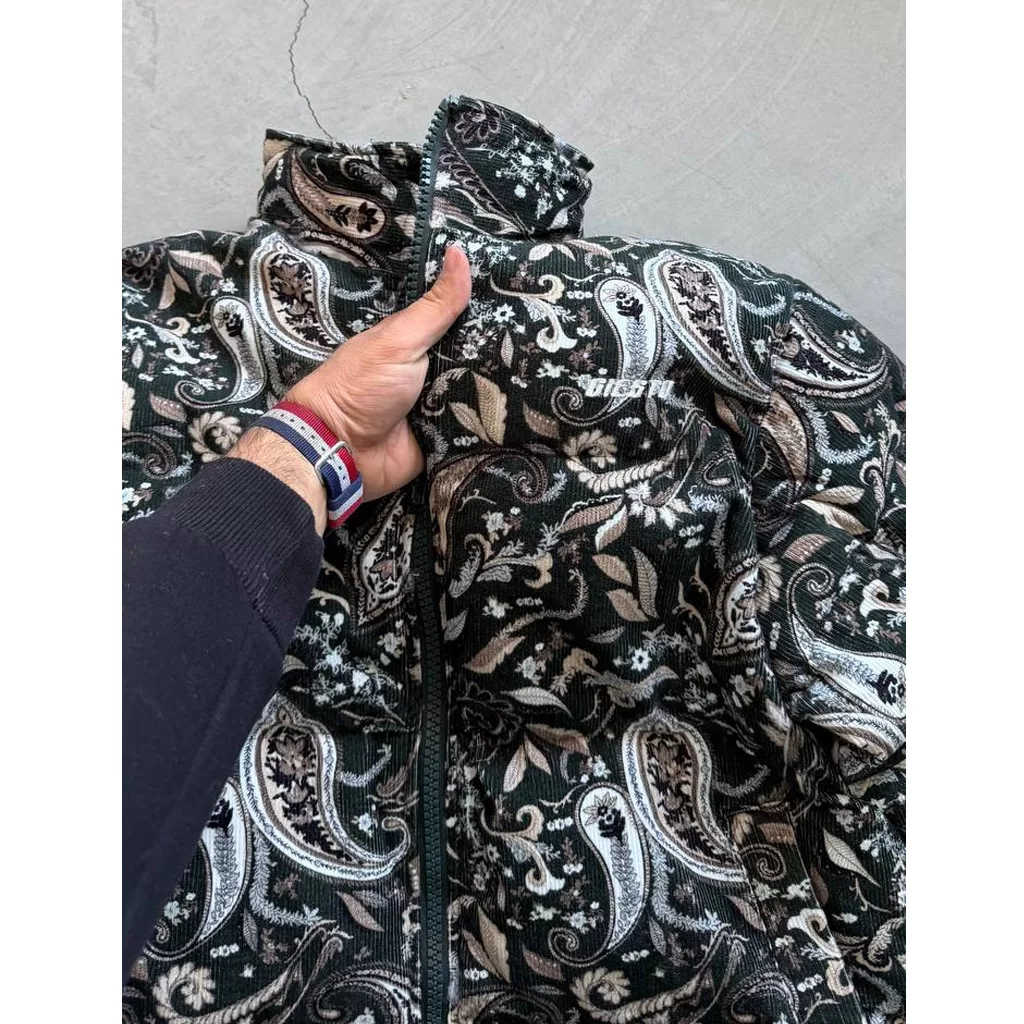 کاپشن ترمه پارچه کبریتی برند GSTO رنگ سبز