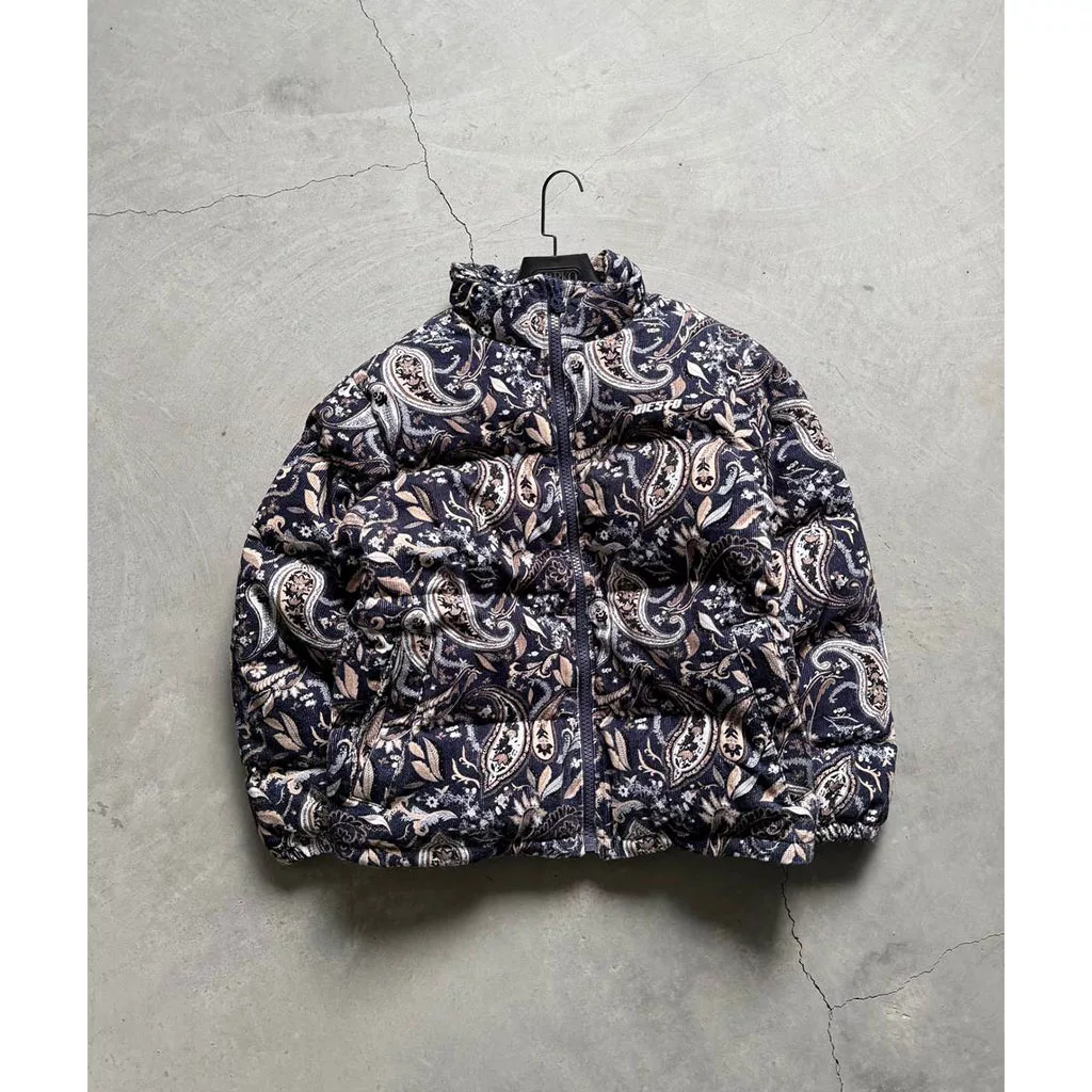 کاپشن ترمه پارچه کبریتی برند GSTO رنگ سرمه ای