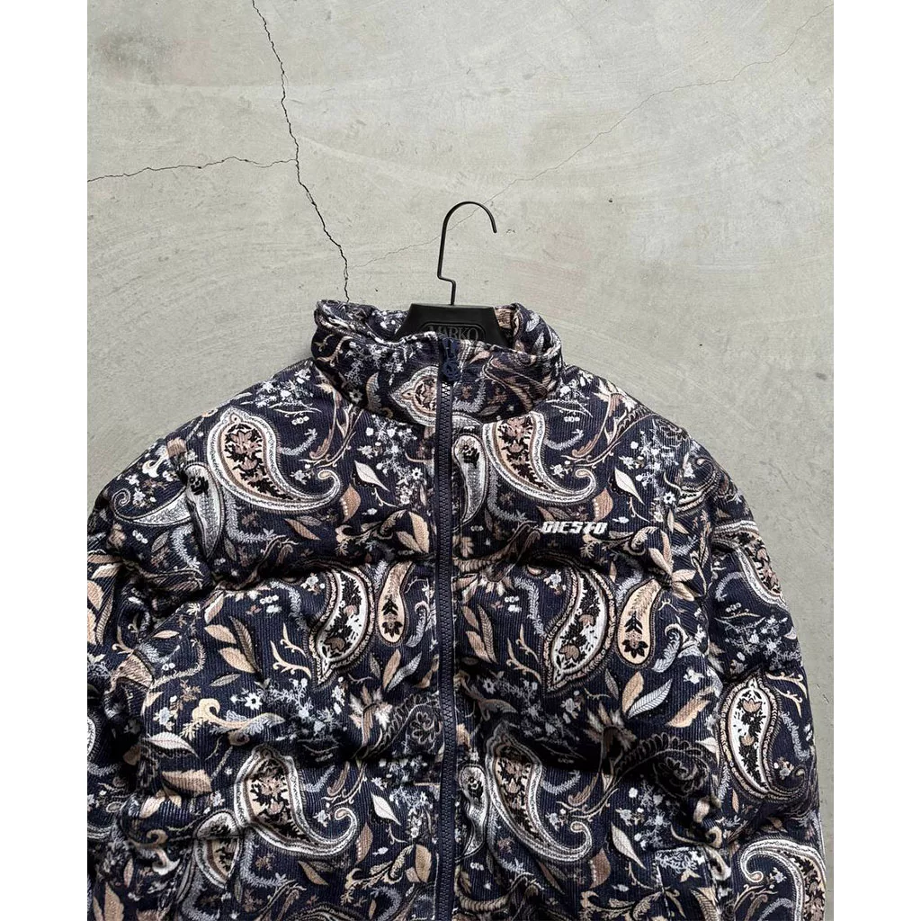 کاپشن ترمه پارچه کبریتی برند GSTO رنگ سرمه ای