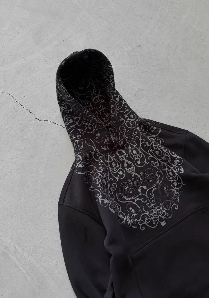 هودی طرح کلاه ترمه برند پولیزی رنگ مشکی