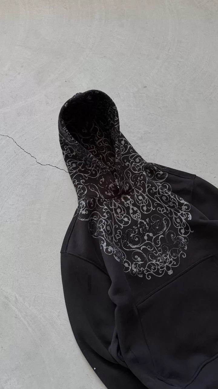 هودی طرح کلاه ترمه برند پولیزی رنگ مشکی