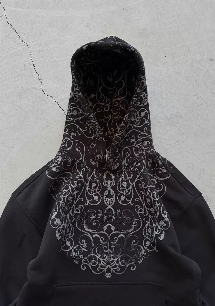 هودی طرح کلاه ترمه برند پولیزی رنگ مشکی