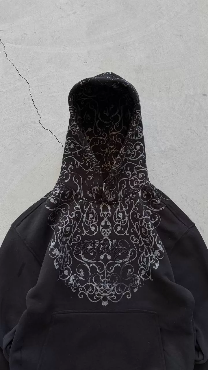 هودی طرح کلاه ترمه برند پولیزی رنگ مشکی