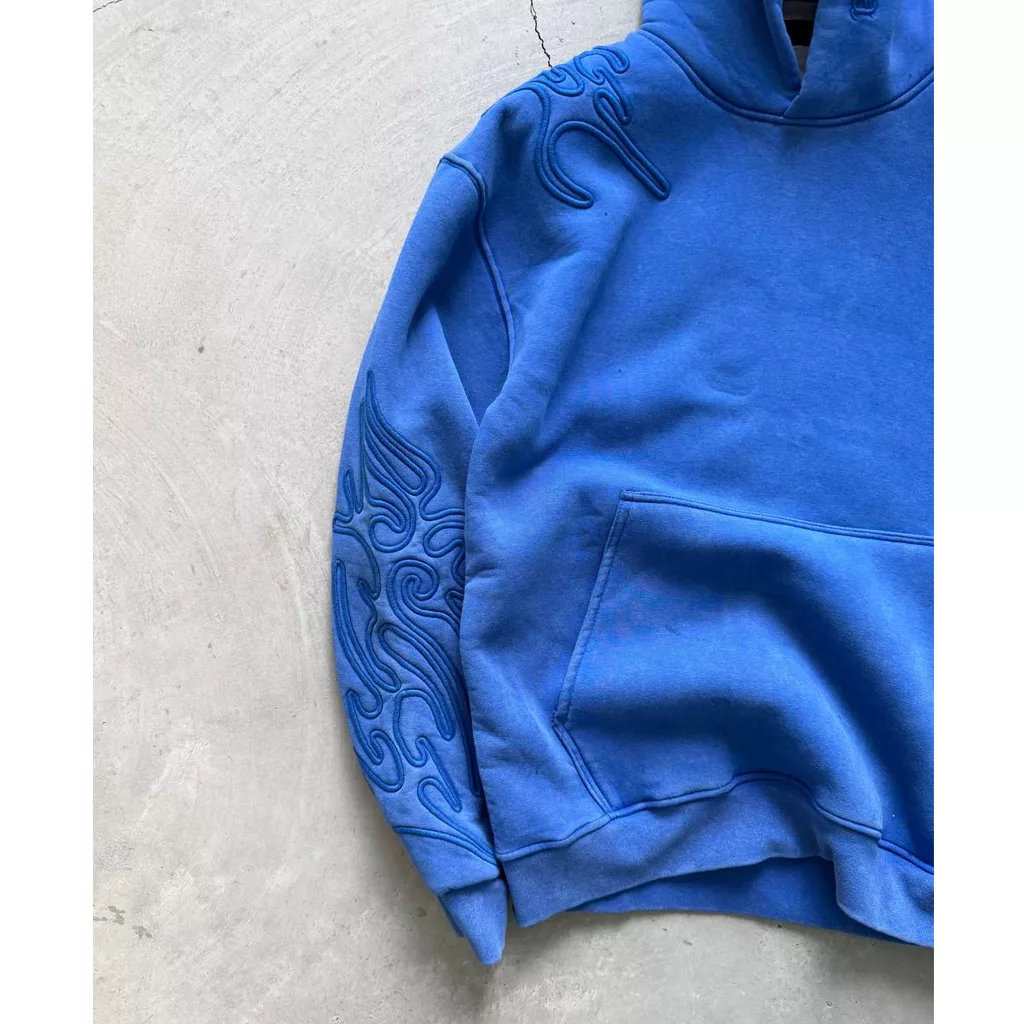 هودی مدل آستین برجسته برند polizei رنگ آبی