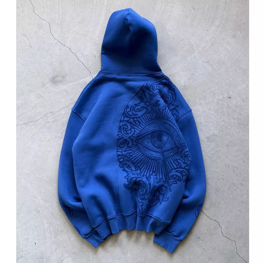 هودی طرح چشم چاپ فلوک برند پولیزی رنگ آبی