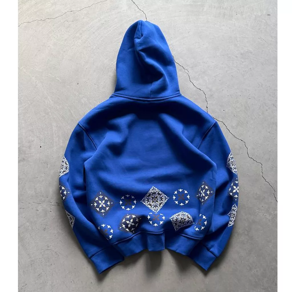 هودی مدل چاپ سنتی برند پولیزی رنگ آبی