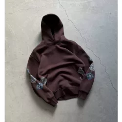 هودی مدل چاپ سنتی برند پولیزی رنگ قهوه ای