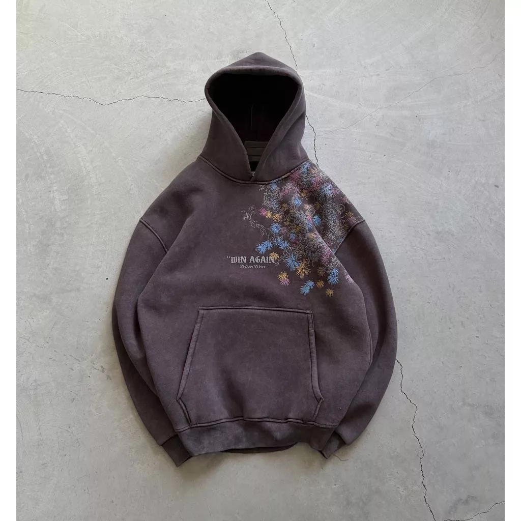 هودی طرح شاپرک برند پولیزی رنگ قهوه ای