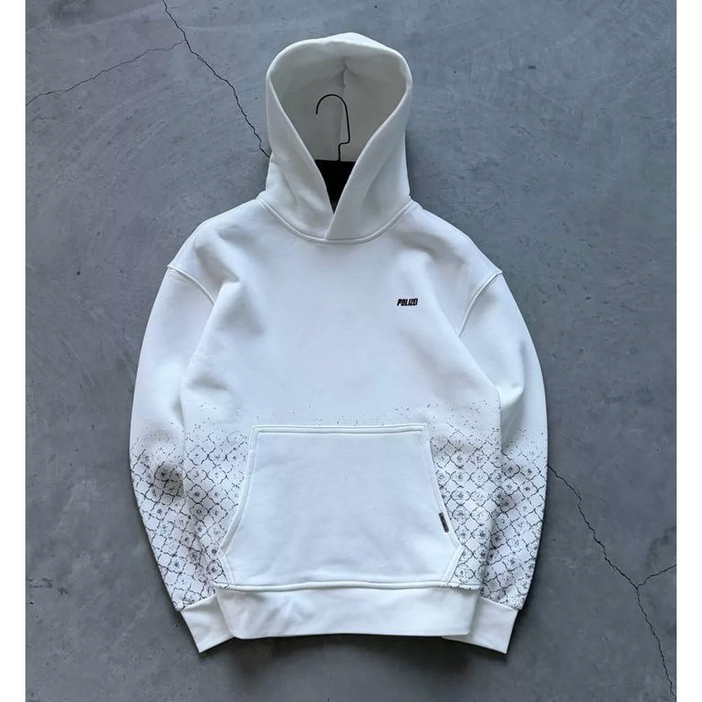 هودی مدل هندسی برند پولیزی رنگ سفید
