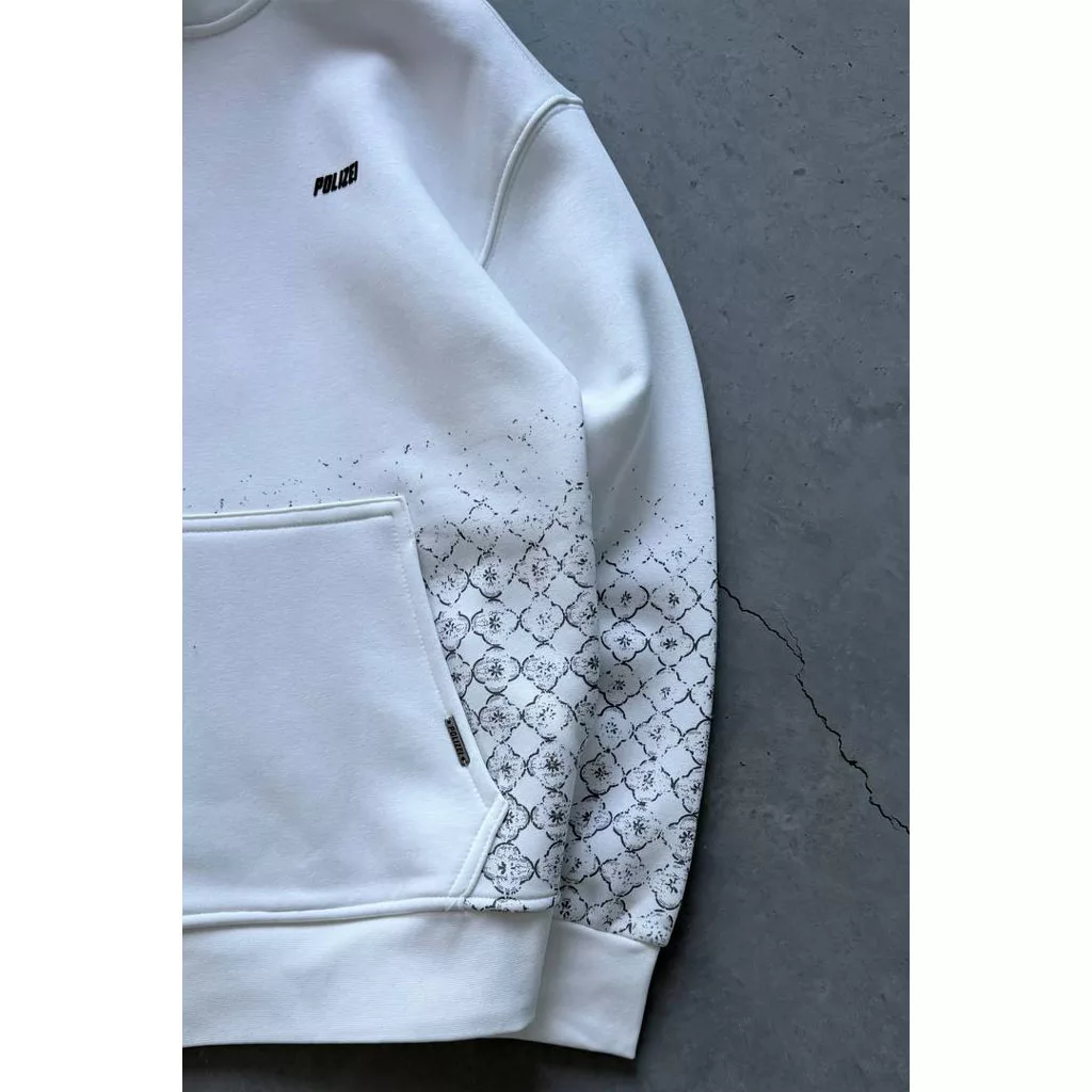 هودی مدل هندسی برند پولیزی رنگ سفید