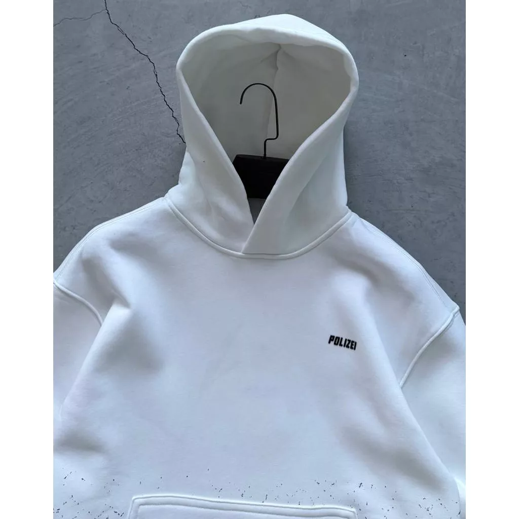 هودی مدل هندسی برند پولیزی رنگ سفید