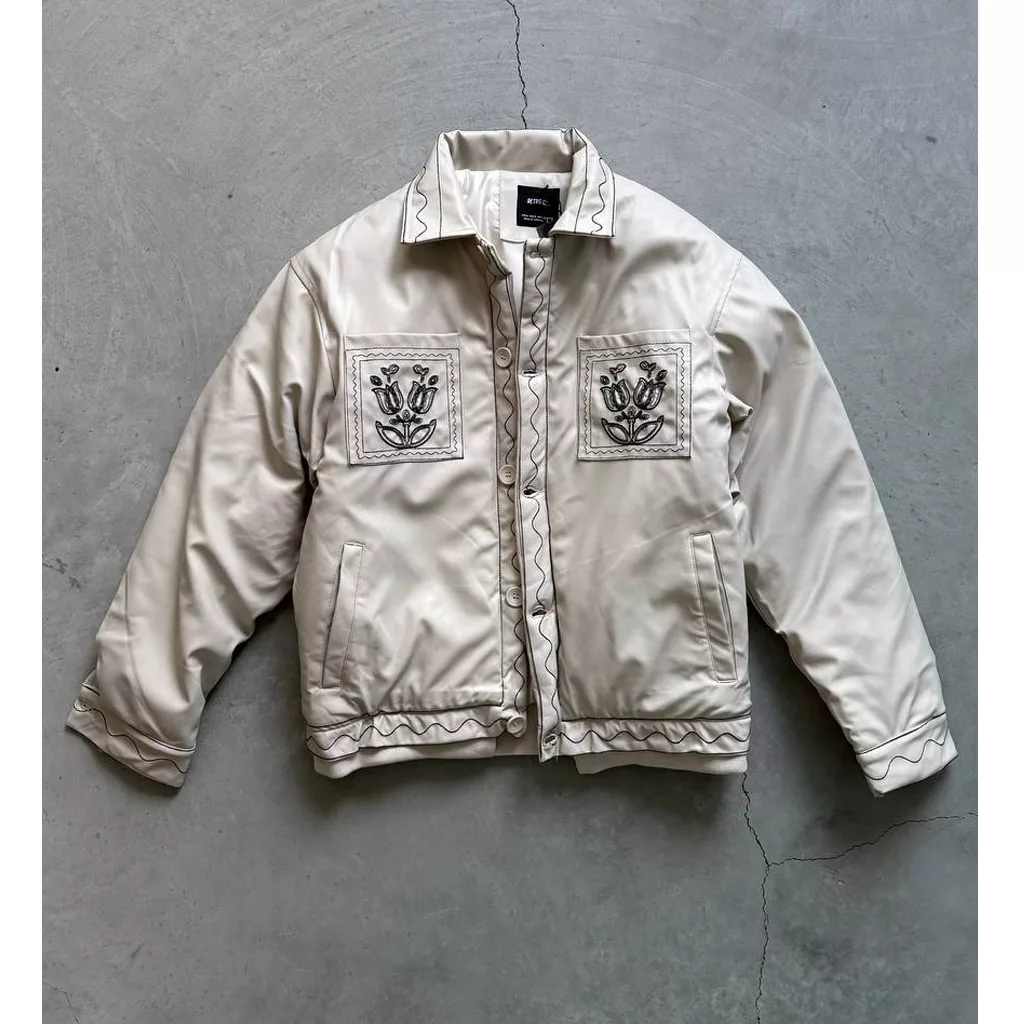 جکت مدل جیب flower برند رترو رنگ کرم