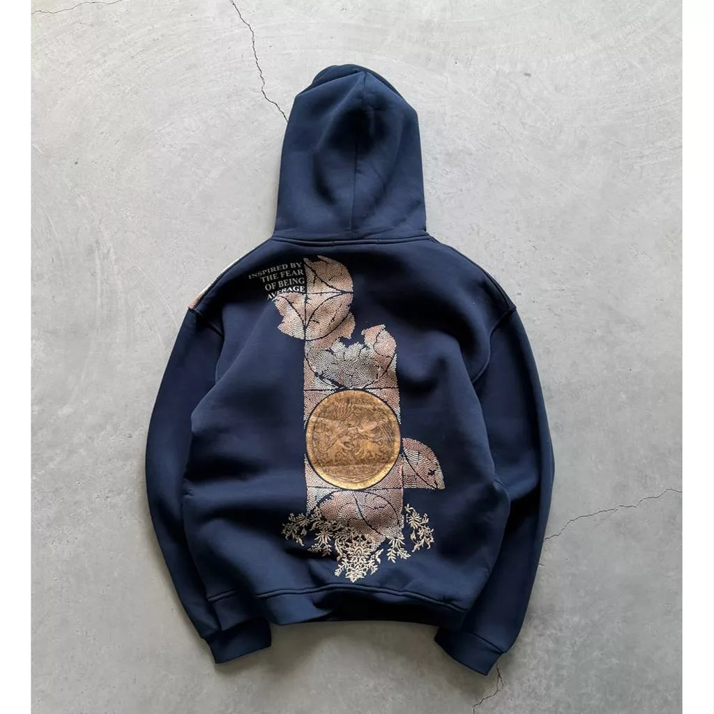 هودی مدل نوشه realistic برند رنگ سرمه ایSAW