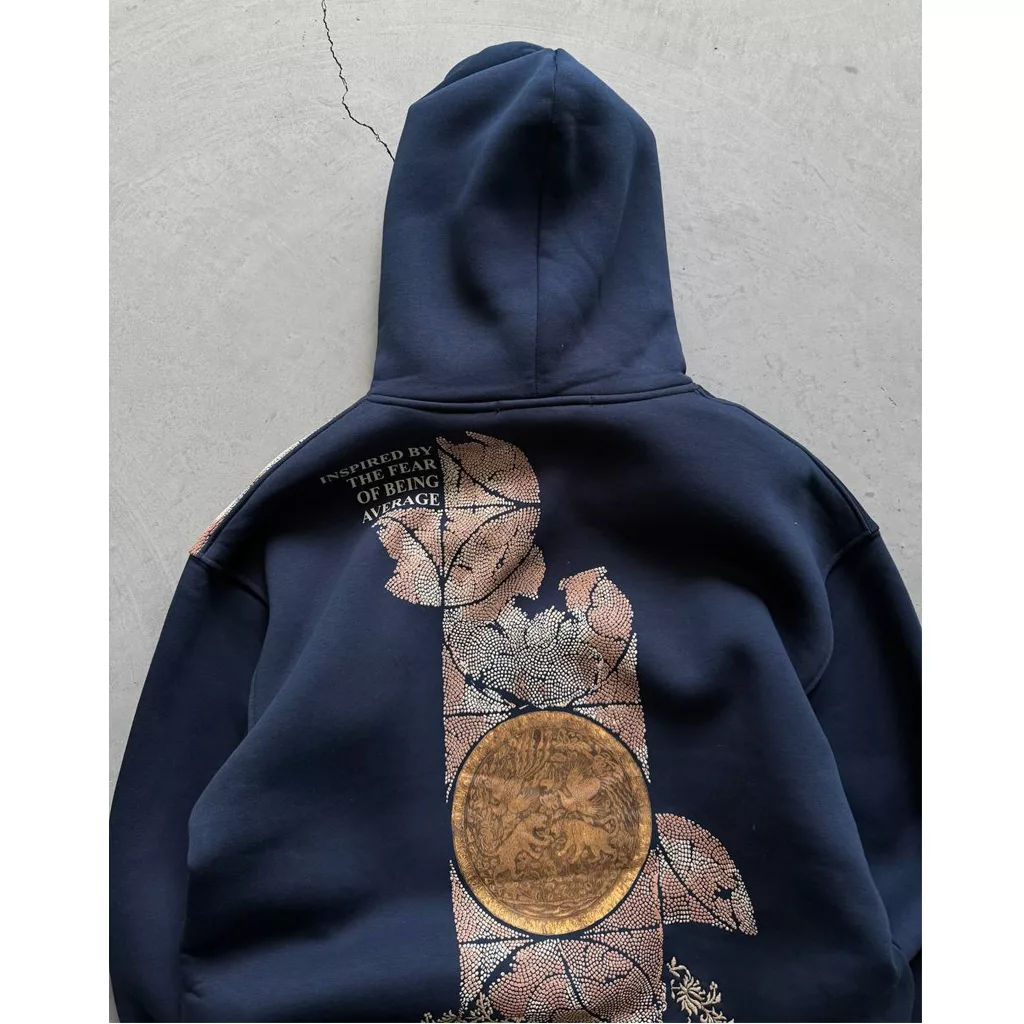 هودی مدل نوشه realistic برند رنگ سرمه ایSAW