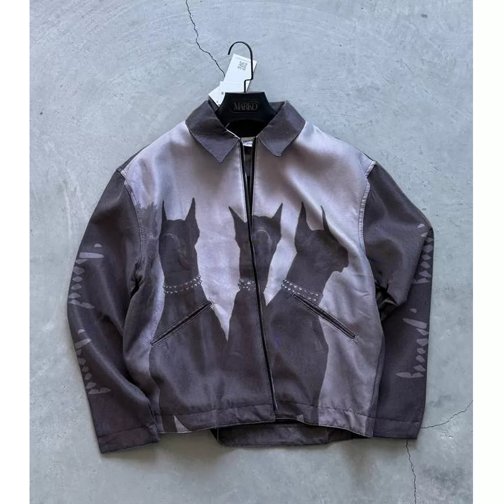 جکت طرح دوبرمن برند تومارو رنگ ذغالی