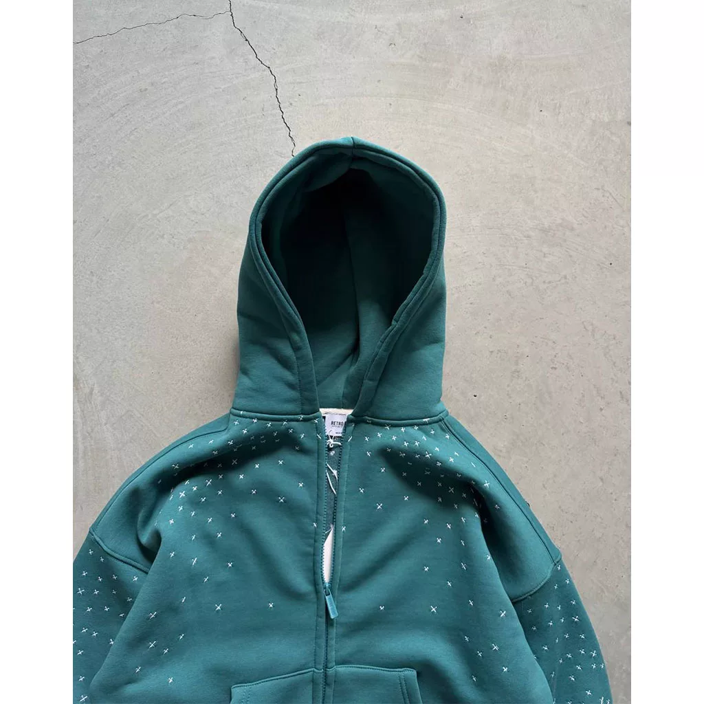 سویشرت طرح ستاره برند رترو رنگ کله قازی