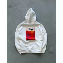 هودی طرح کلاغ  برند SAW رنگ سفید