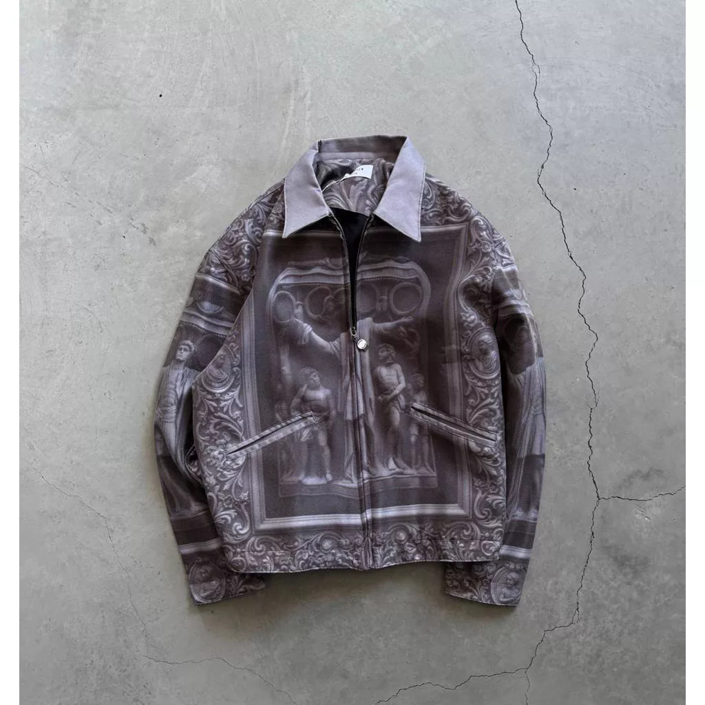 جکت طرح تابلو رومی  برند تومارو رنگ ذغالی