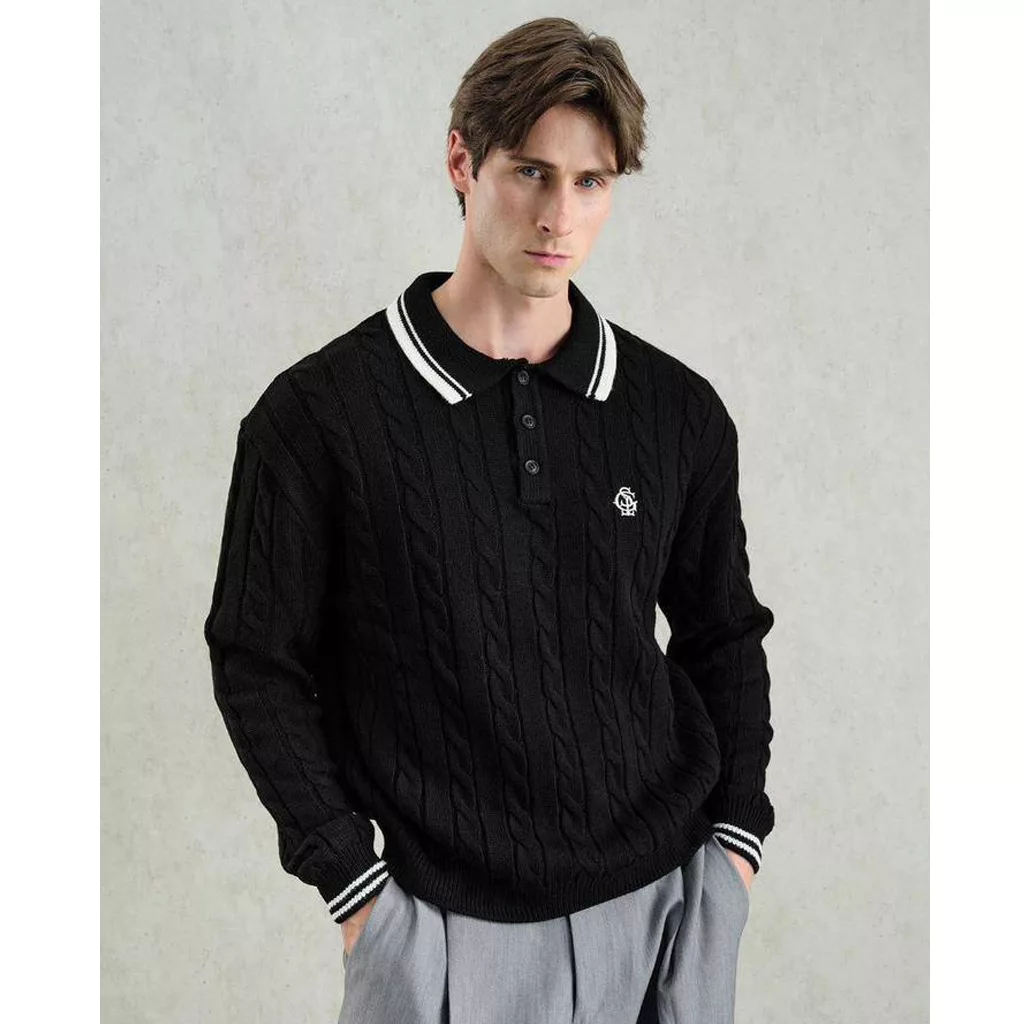 بافت یقه دار gsto برند gsto رنگ مشکی