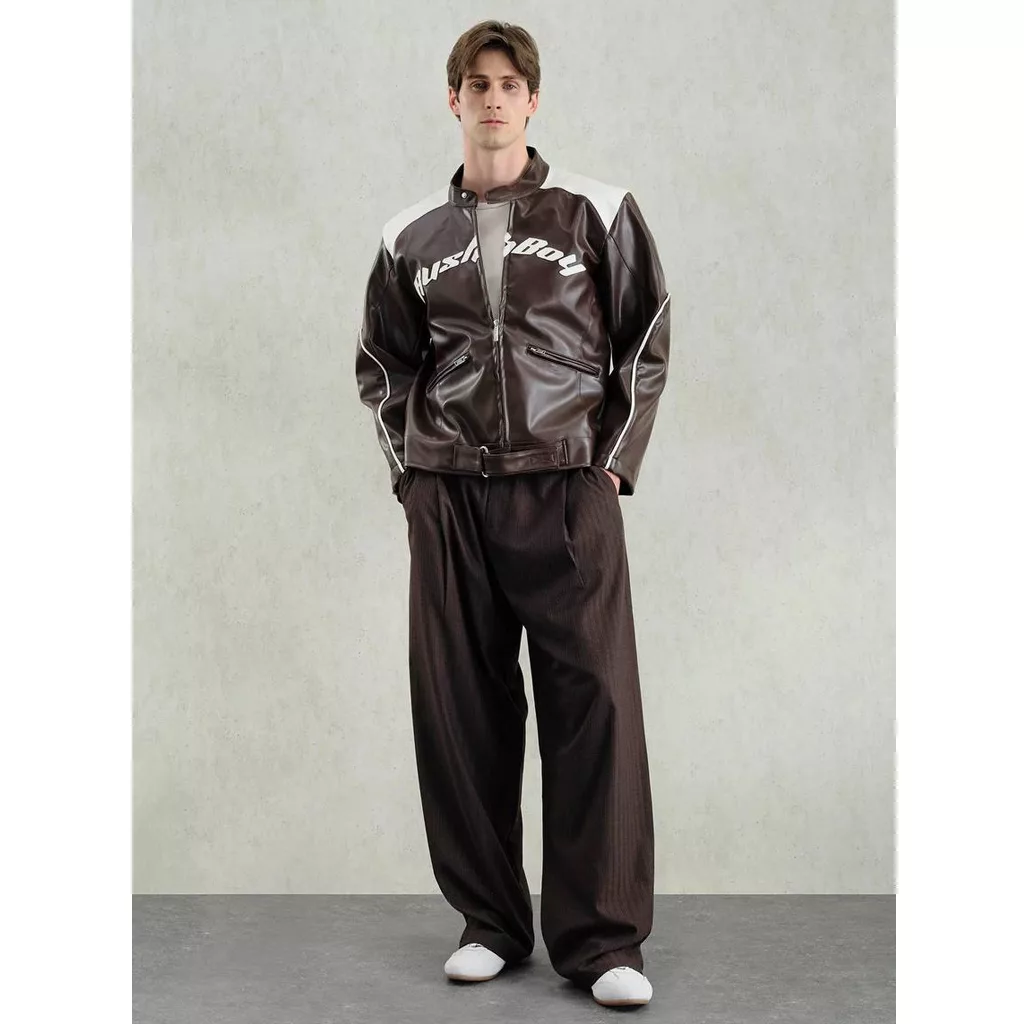 جکت ریسینگ جی اس تو برند GİESTO رنگ قهوه ای