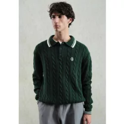 بافت یقه دار gsto برند gsto رنگ سبز