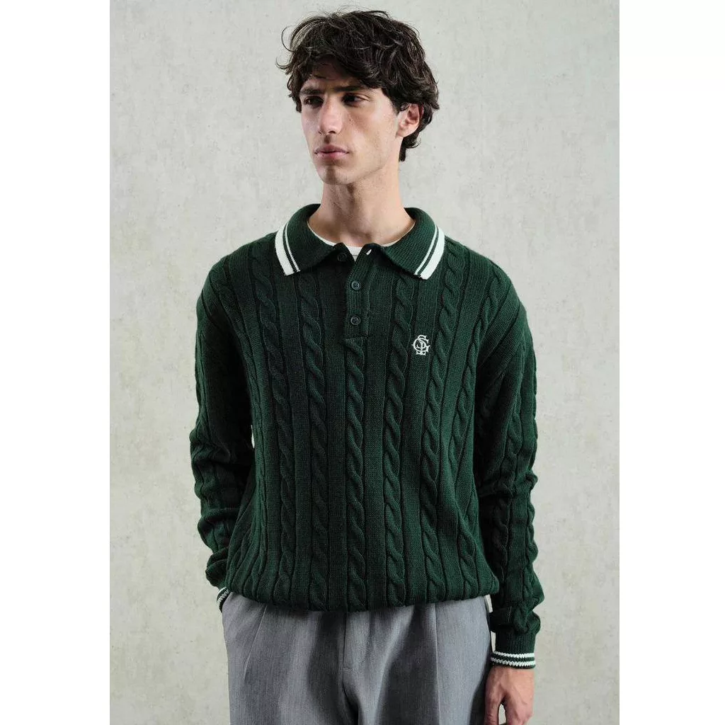 بافت یقه دار gsto برند gsto رنگ سبز