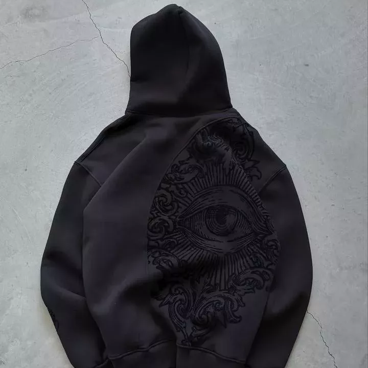 هودی طرح چشم چاپ فلوک برند پولیزی رنگ مشکی