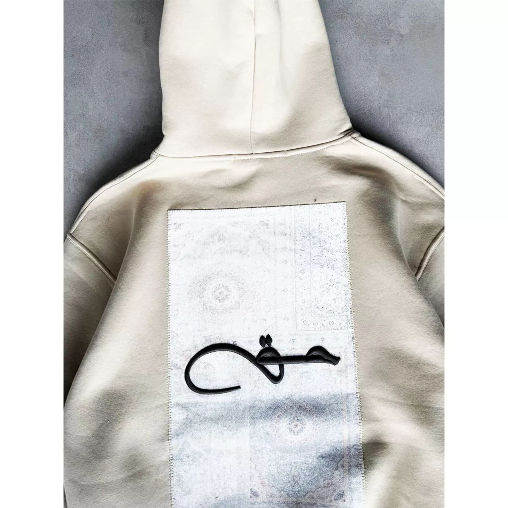 هودی مدل حق برند SAW رنگ کرم