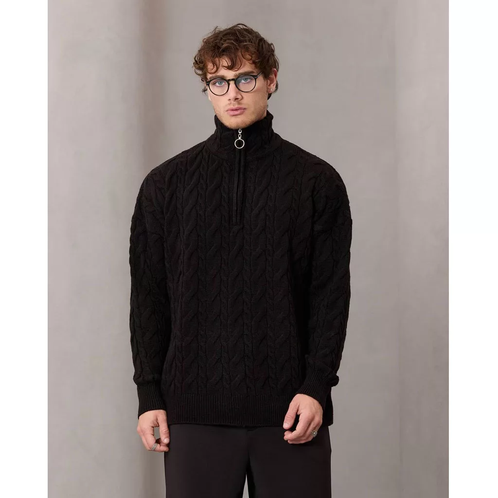 بافت نیم زیپ تومارو برند تومارو رنگ مشکی