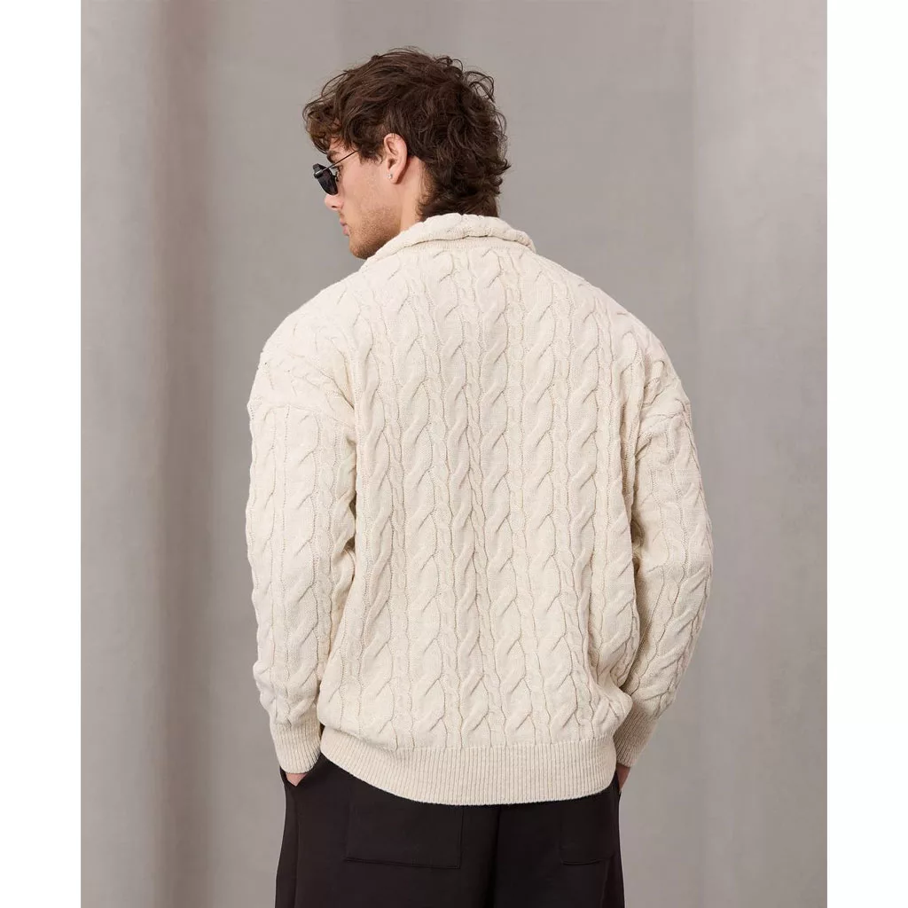 بافت نیم زیپ تومارو برند تومارو رنگ کرم