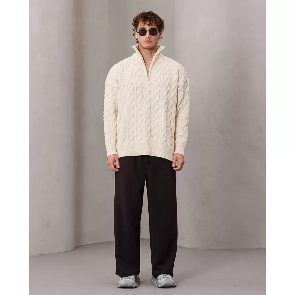 بافت نیم زیپ تومارو برند تومارو رنگ کرم