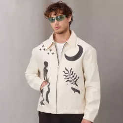 جکت طرح moon برند تومارو رنگ کرم