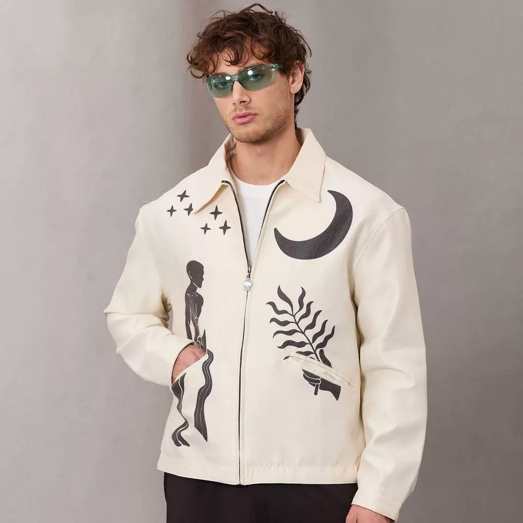 جکت طرح moon برند تومارو رنگ کرم