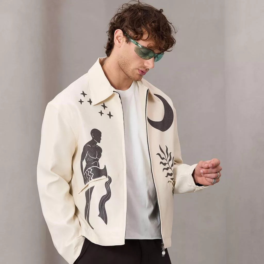 جکت طرح moon برند تومارو رنگ کرم